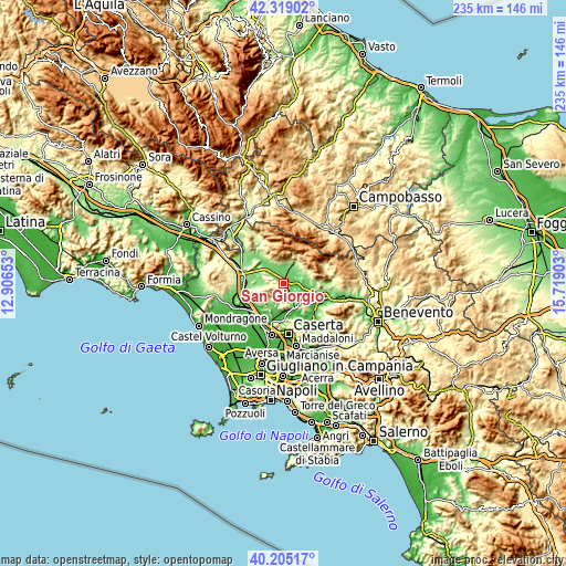 Topographic map of San Giorgio