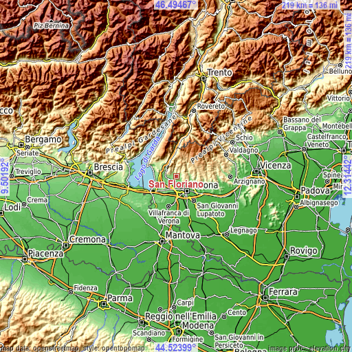 Topographic map of San Floriano