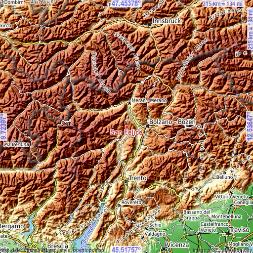 Topographic map of San Felice