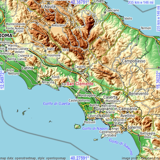 Topographic map of San Clemente