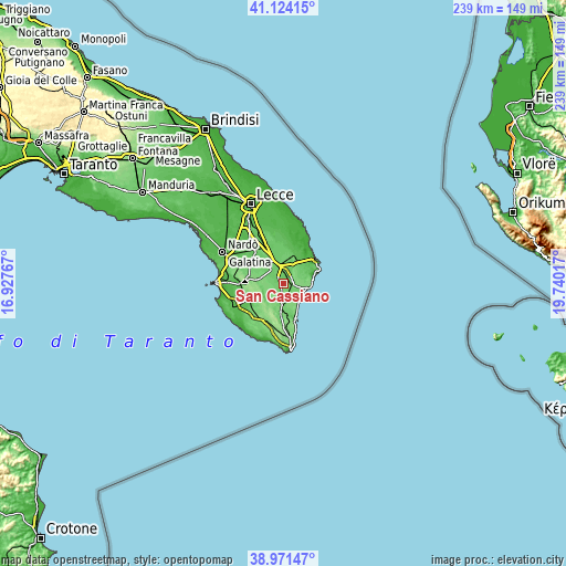 Topographic map of San Cassiano