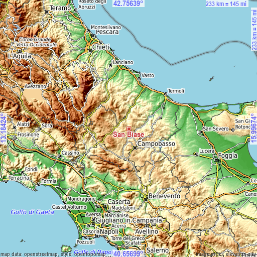 Topographic map of San Biase