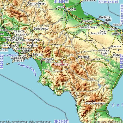 Topographic map of Salvitelle