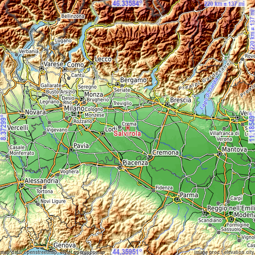 Topographic map of Salvirola