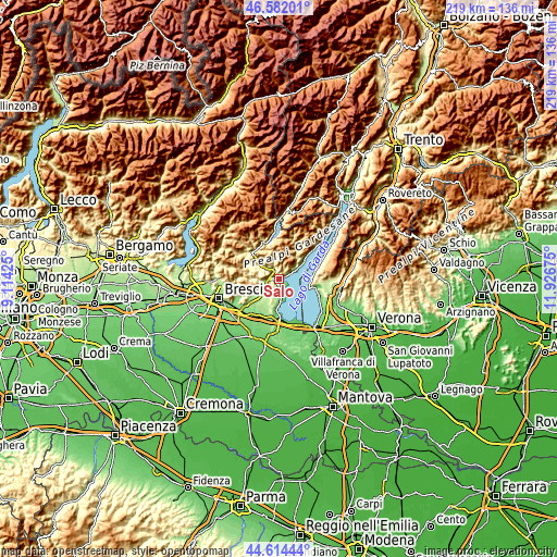 Topographic map of Salò