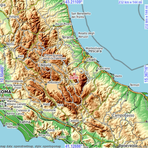 Topographic map of Salle