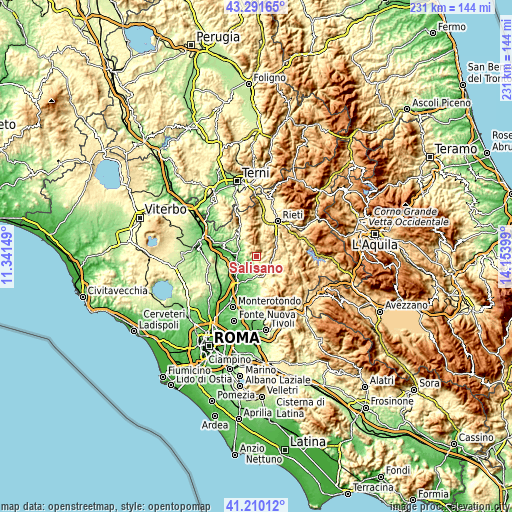 Topographic map of Salisano