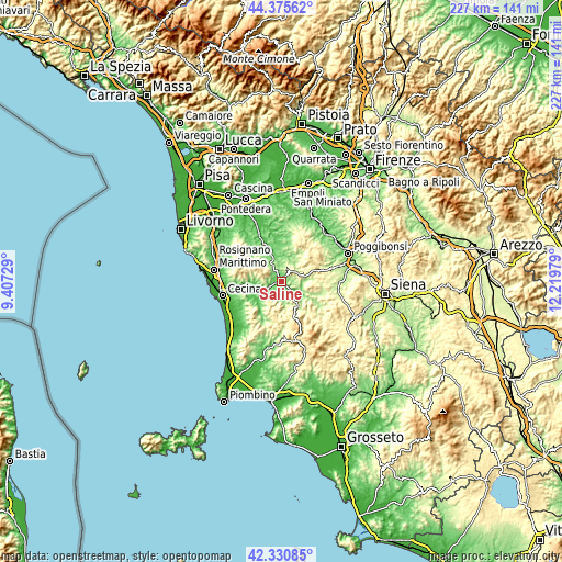 Topographic map of Saline