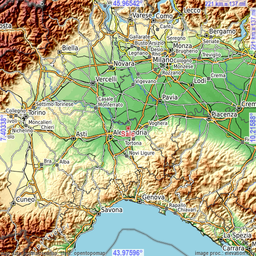 Topographic map of Sale