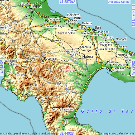 Topographic map of Salandra