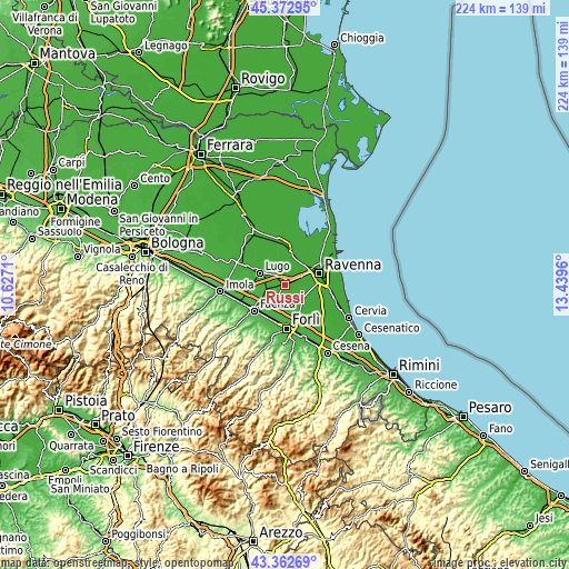 Topographic map of Russi