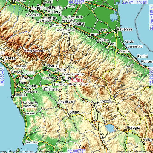 Topographic map of Rufina