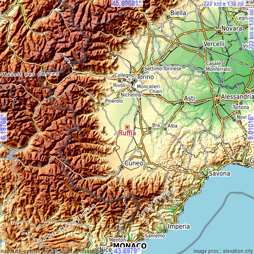 Topographic map of Ruffia