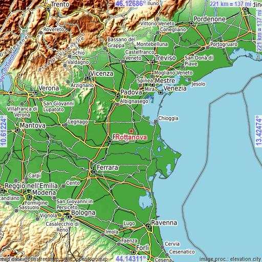 Topographic map of Rottanova