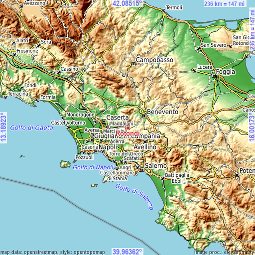 Topographic map of Rotondi