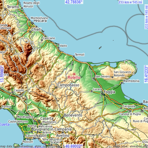 Topographic map of Rotello