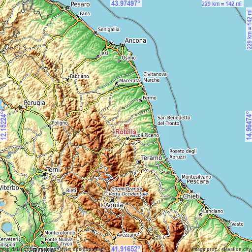 Topographic map of Rotella