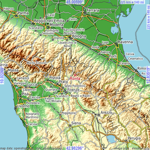 Topographic map of Ronta