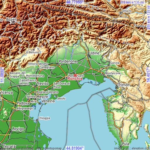 Topographic map of Ronchis