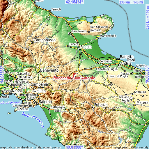 Topographic map of Rocchetta Sant'Antonio