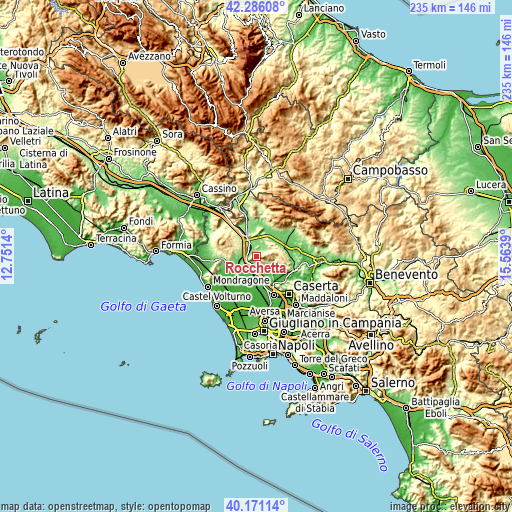 Topographic map of Rocchetta