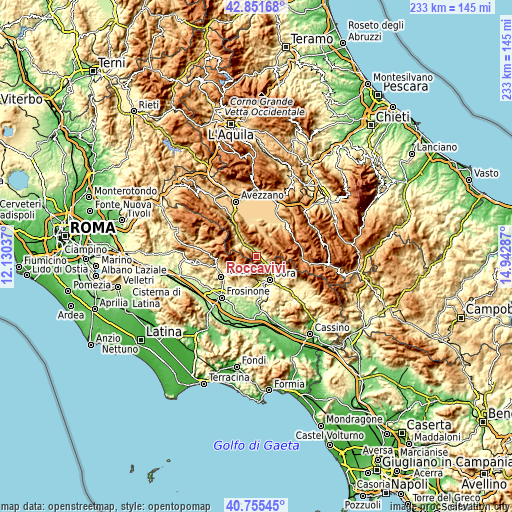 Topographic map of Roccavivi