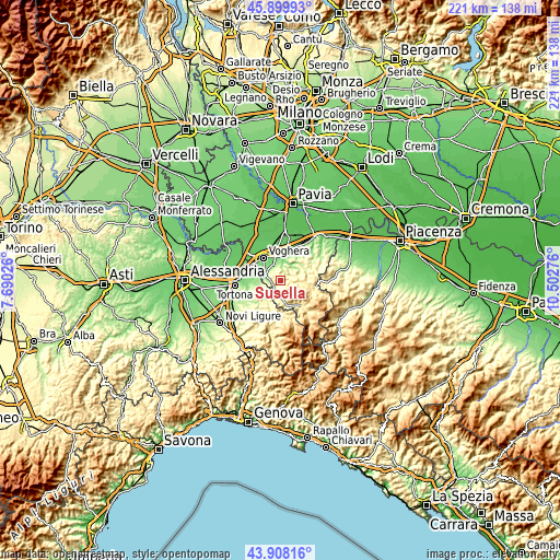 Topographic map of Susella