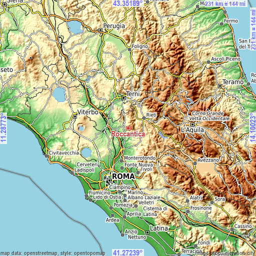 Topographic map of Roccantica