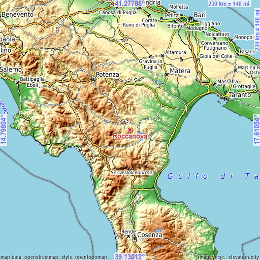 Topographic map of Roccanova