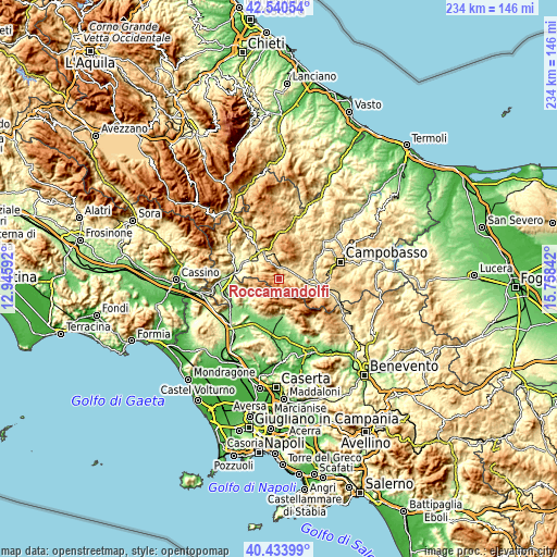 Topographic map of Roccamandolfi