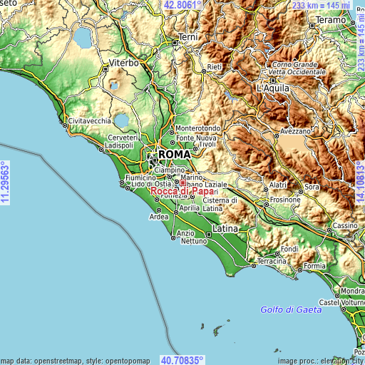 Topographic map of Rocca di Papa