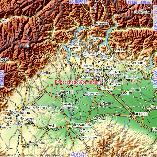 Topographic map of Robecchetto Con Induno