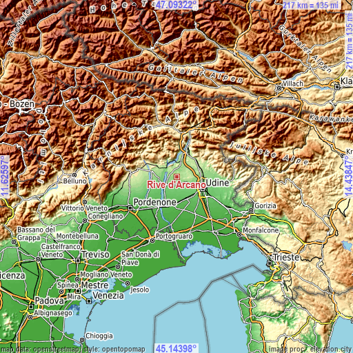 Topographic map of Rive d'Arcano