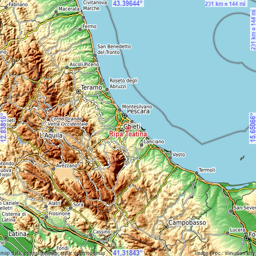 Topographic map of Ripa Teatina