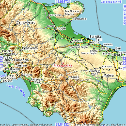 Topographic map of Ripacandida