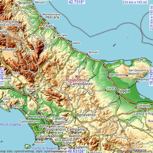 Topographic map of Ripabottoni