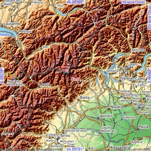 Topographic map of Rima