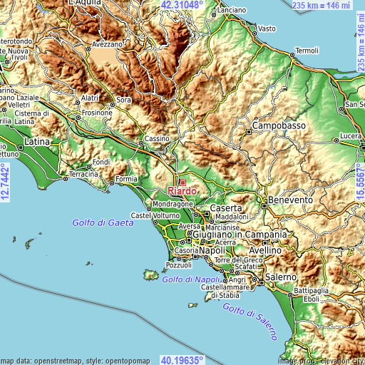 Topographic map of Riardo