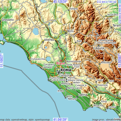 Topographic map of Riano