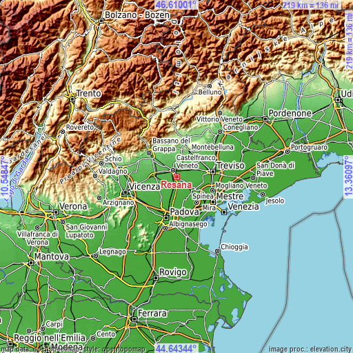 Topographic map of Resana