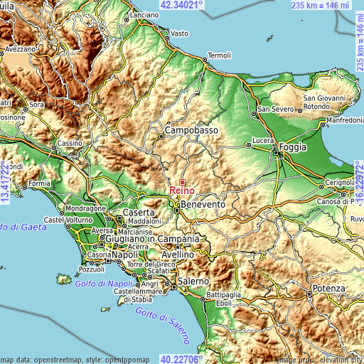 Topographic map of Reino
