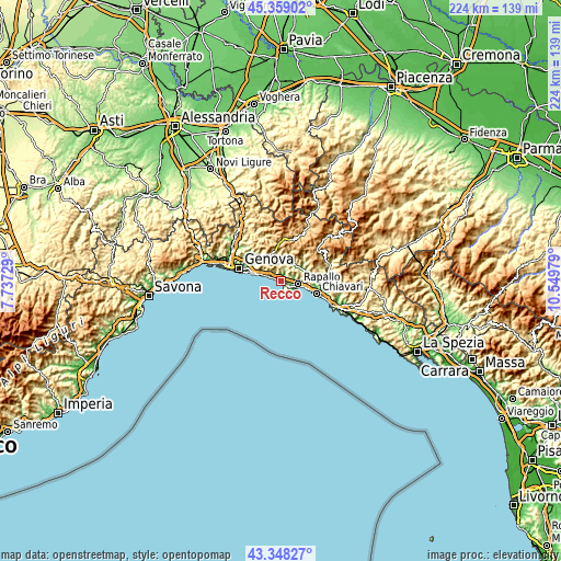 Topographic map of Recco