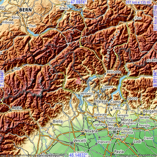 Topographic map of Re