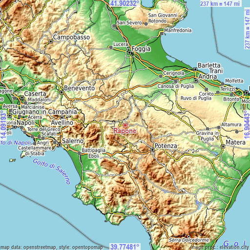 Topographic map of Rapone