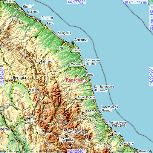 Topographic map of Rapagnano