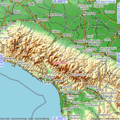 Topographic map of Ramiseto