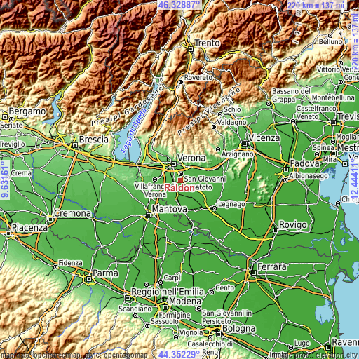 Topographic map of Raldon