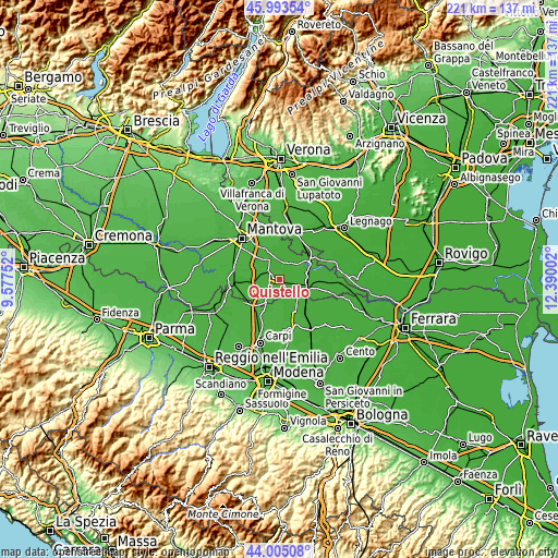 Topographic map of Quistello