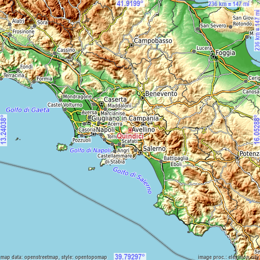 Topographic map of Quindici