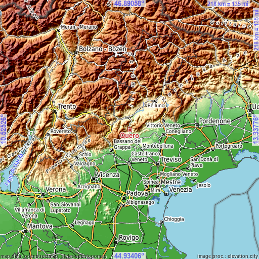 Topographic map of Quero